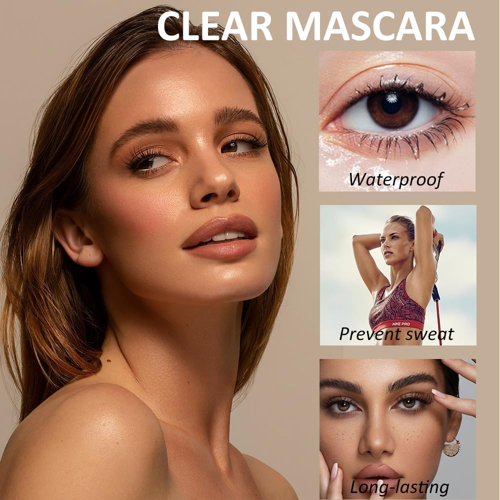 Wimode Clear Mascara Primer for Eyelashes and Eyebrows,Clear Mascara for Eyelashes Volume Waterproof Top Coat Gel Lash Primer Lasting Tear-Proof,Non-Clumping,Non-Flaking image number 4