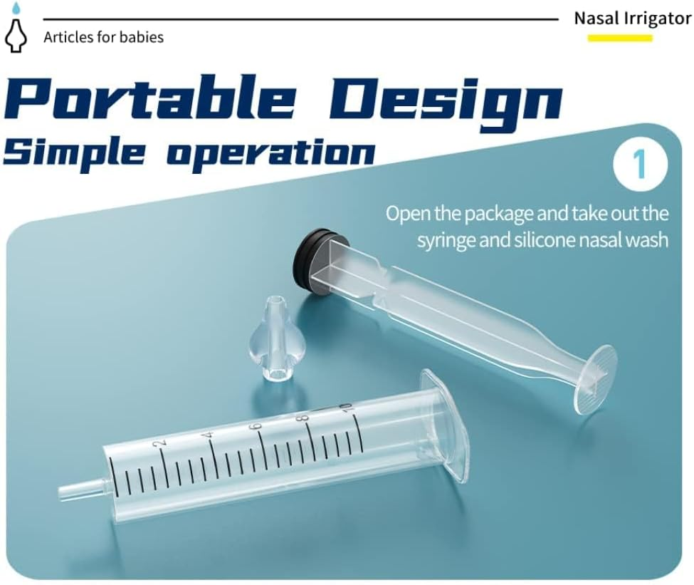 Nasal Aspirator, Baby Nasal Syringe, Portable Baby Nose 10ML Saline Nasal Spray, Safe and Comfortable Nasal Douche, Quick Rinse Portable Nose Cleaner