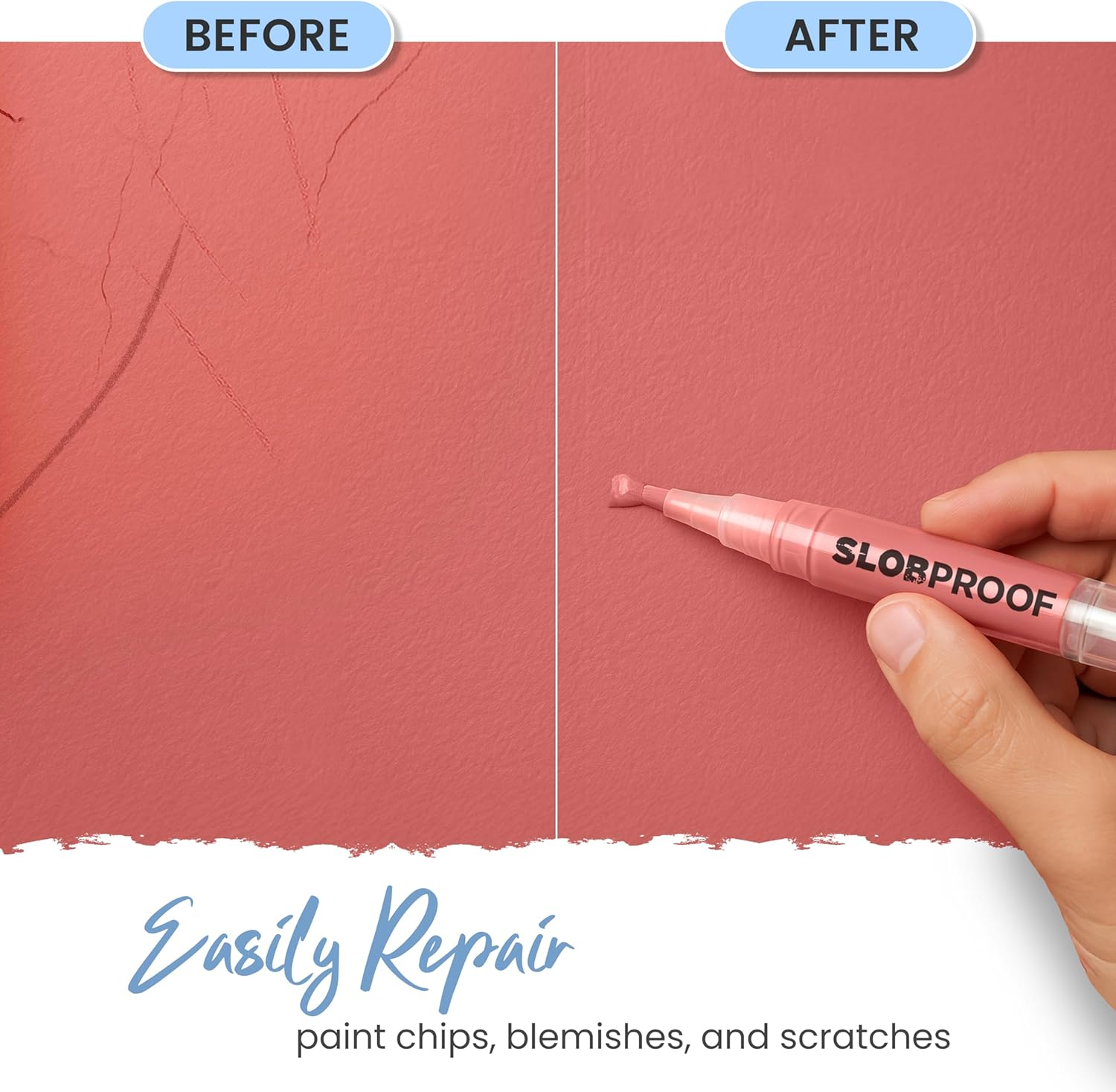 Slobproof Refillable Touch-Up Paint Pen, Mess-Free, Reusable Wall Paint Repair Tool, Precise Application, DIY Home Improvement, Furniture, Arts and Crafts, Patented Design, Easy Storage, Pack of 2 image number 3