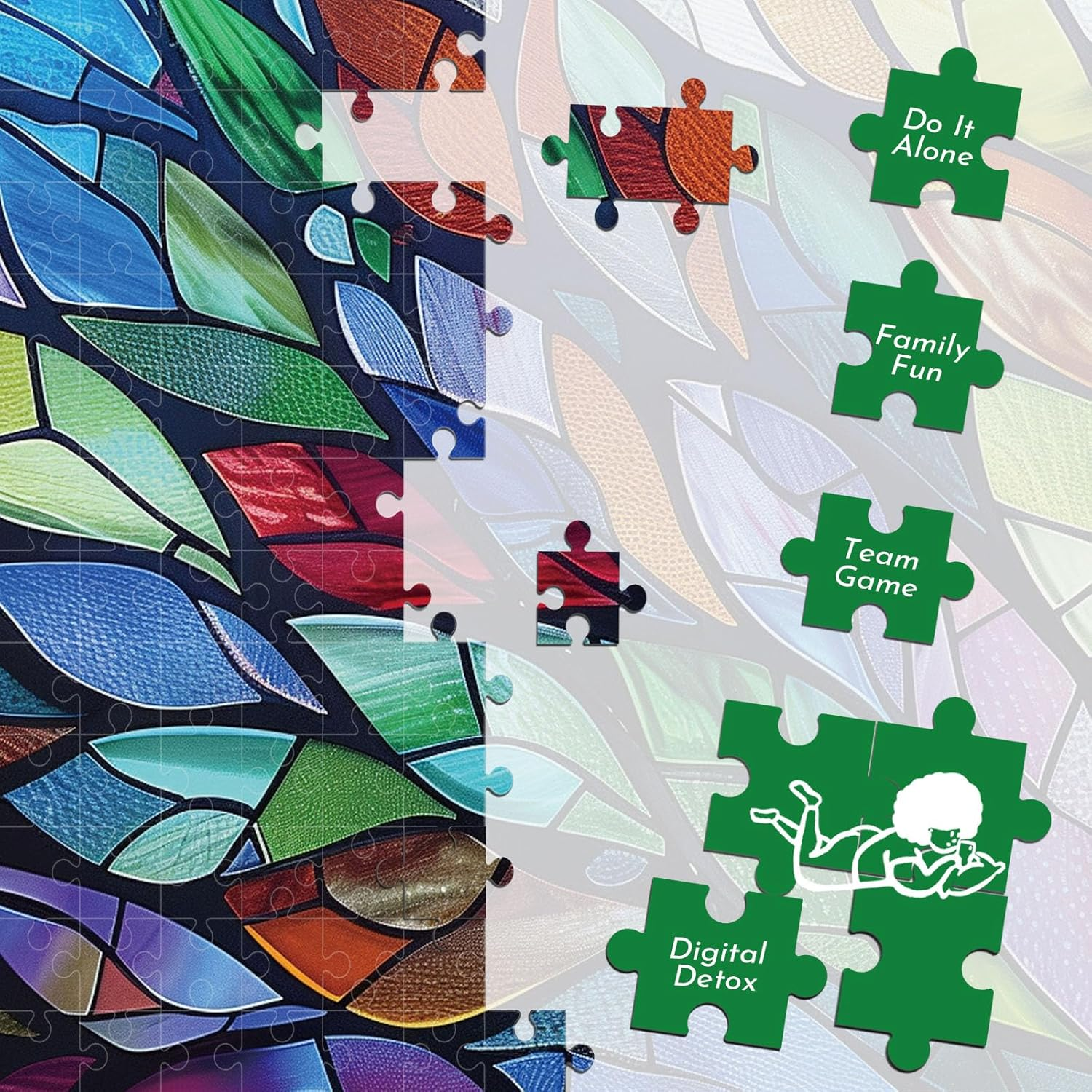 Enkis - 1000 Piece Jigsaw Puzzle - Vibrant Colour - 50X70Cm Jigsaw Puzzles 1000 Pieces (Colourful Tree of Life) image number 2