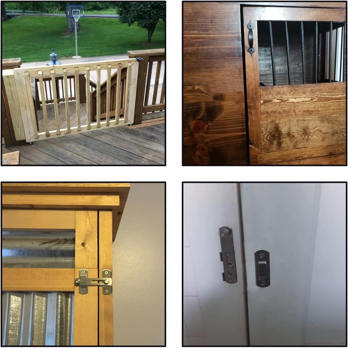 2Pcs Stainless Steel Gate Latches Barn Door Lock,Flip Lock Latch, Suitable for Door and Window Slide Lock Barn Door(Silvery)