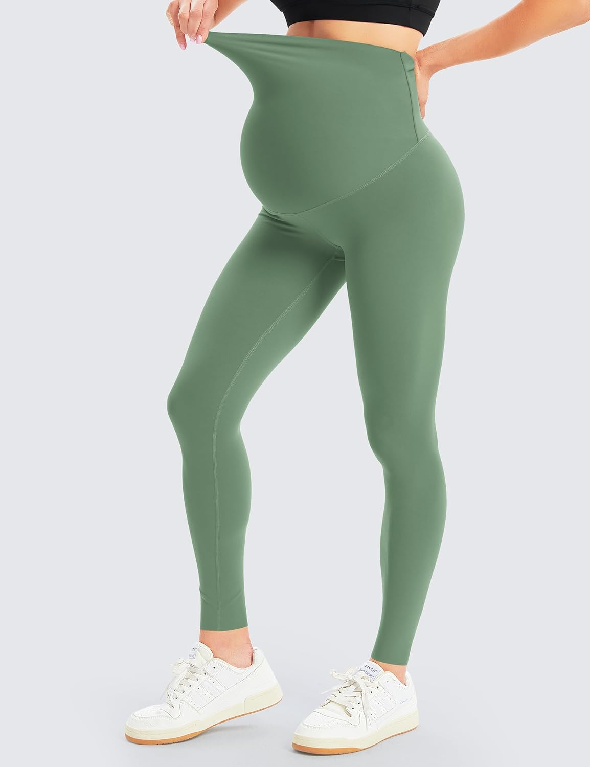 BONVIGOR Women'S Maternity Leggings over the Belly Pregnancy Workout Leggings Full Length Pregnant Active Wear Yoga Pants image number 2