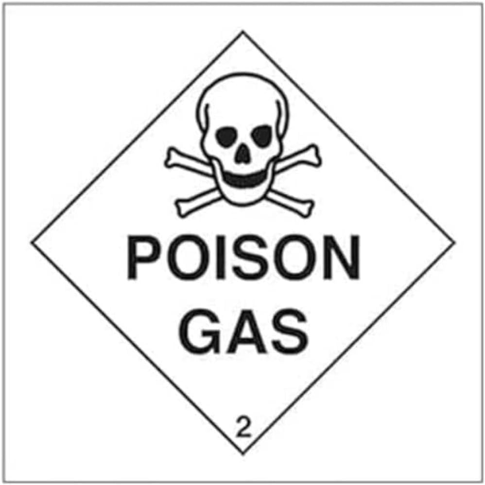 V Safety Hazard Diamond &ndash; Poison Gas-200X200Mm-Magnetic Safety Sign