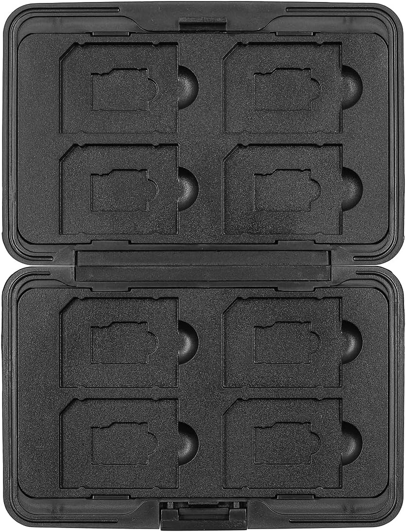NUZAMAS Memory Card Storage Box Aluminum Shock Resistant Carrying Box Memory Card Case Holder 8 Slots for SD SIM CF NANO TF Cards Black image number 4
