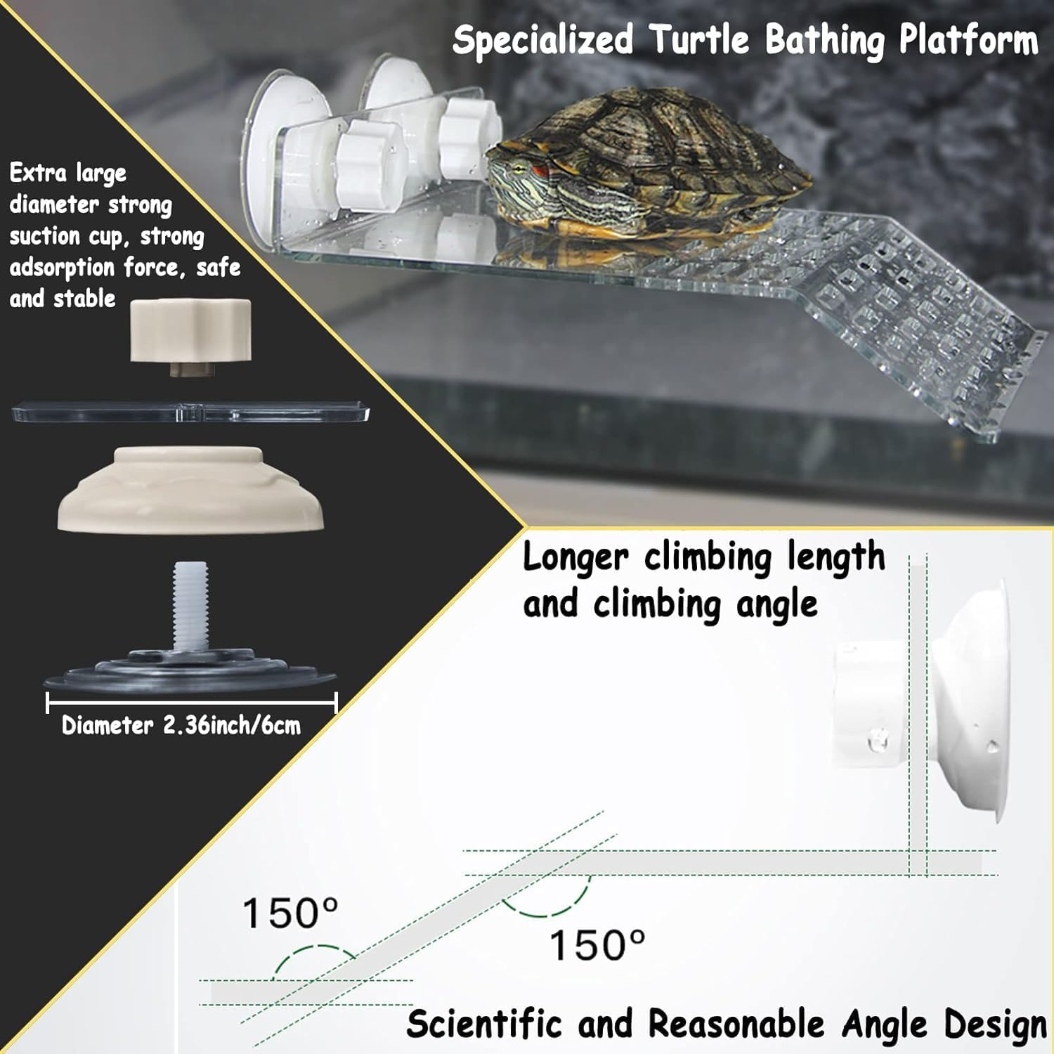 Aquatic Turtle Basking Platform, Ramp Resting Terrace, Habitat Indoor, Accessories for Tank (Small) image number 1