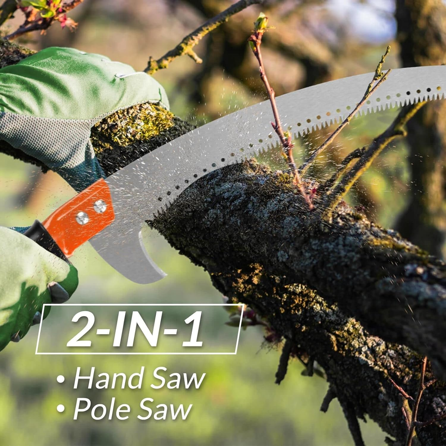 Walensee Pole Saw for Tree Trimming 14 FT Lightweight Manual Stainless Steel Extension Pruning Saw with Blade for Branches Trimmer Cutter at Forestry Yard Garden Patio image number 4