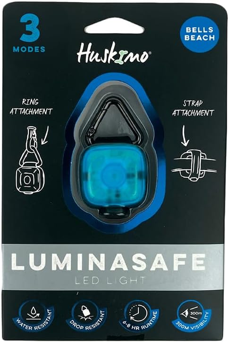 Huskimo Luminasafe LED Dog Light, Bells Beach Blue, 300M Visibility, USB-C Rechargeable, Water Resistant image number 1