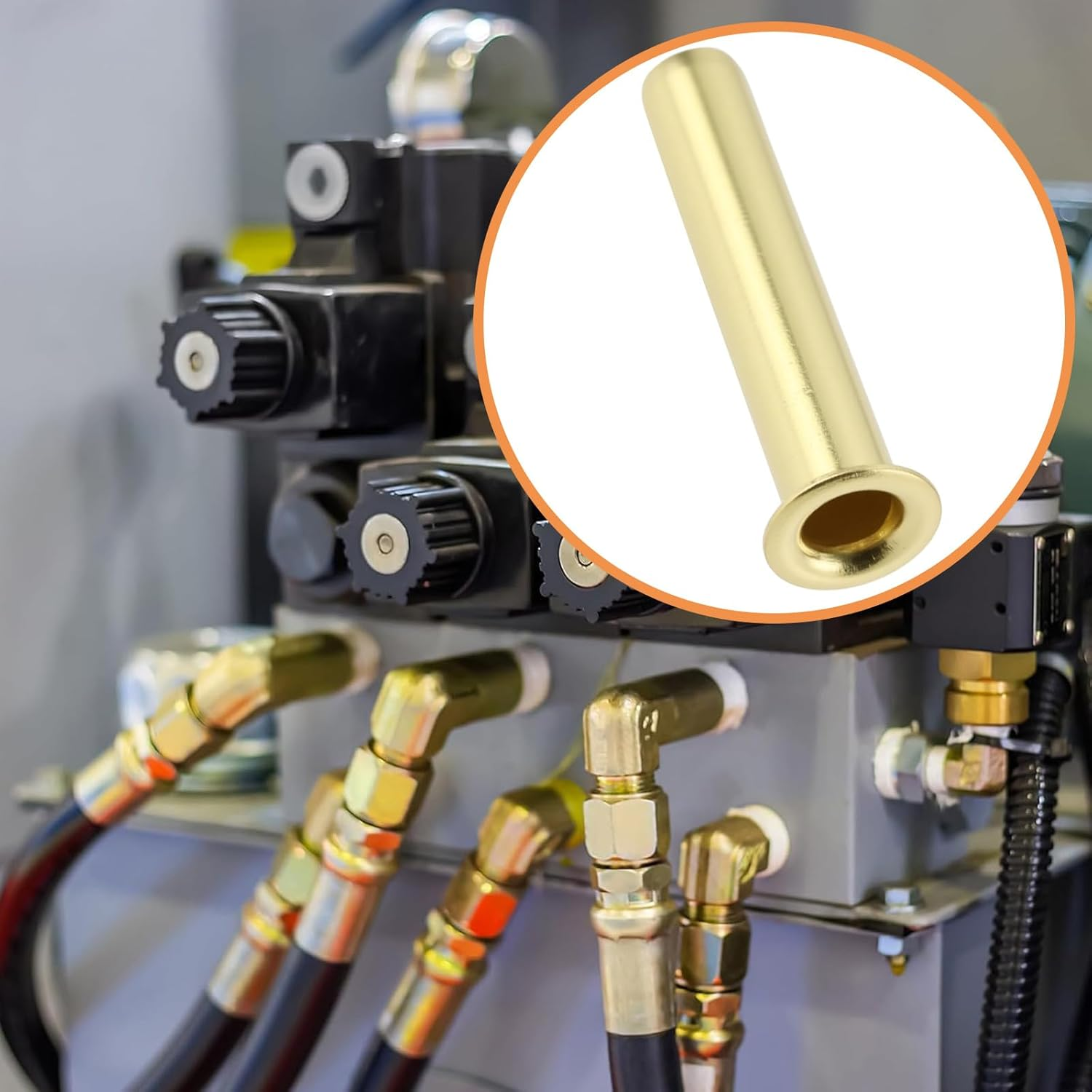 Ecsing 100Pcs Brass Compression Insert Suitable for 1/4Inch Tube Outer Diameter for Water Oil Air Pipe image number 3