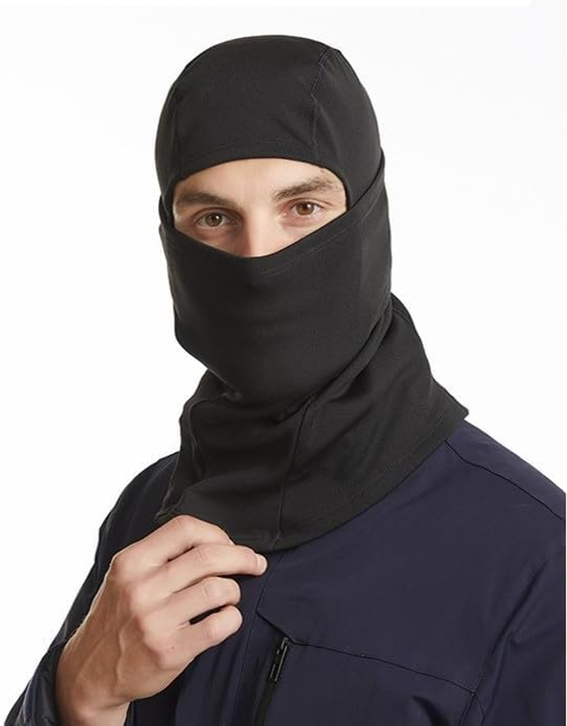 ZONADA Winter Skiing Face Protection Thermal Balaclava for Men and Women Helmet Liner Windproof Cold-Proof Fleece Riding Mask with Goggles Hole Black image number 2