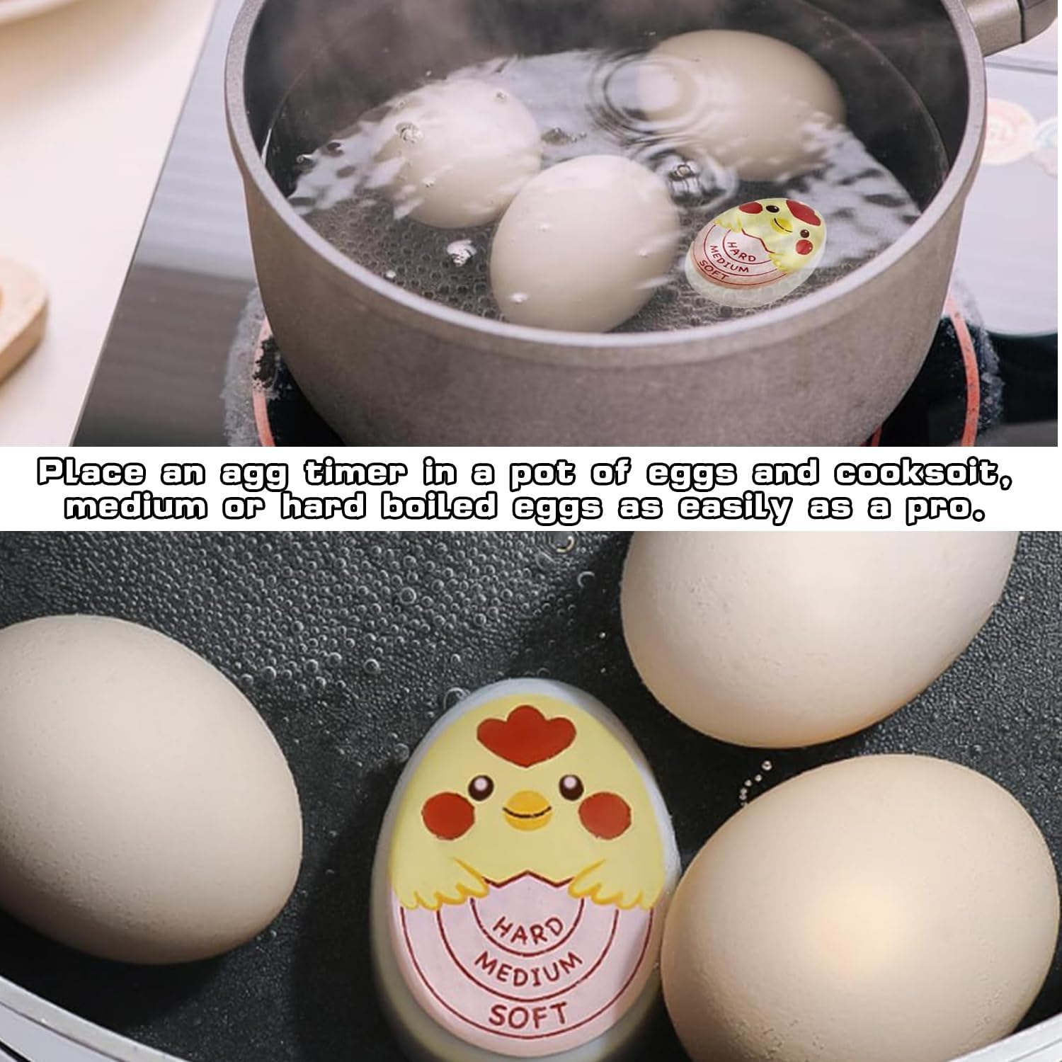 2 Pack Color-Changing Egg Timer &ndash; Perfect Boiled Egg Timer for Soft, Medium, and Hard Boiled Eggs &ndash; Heat-Sensitive & Bpa-Free &ndash; Kitchen Gadget for Consistently Perfect Eggs Every Time