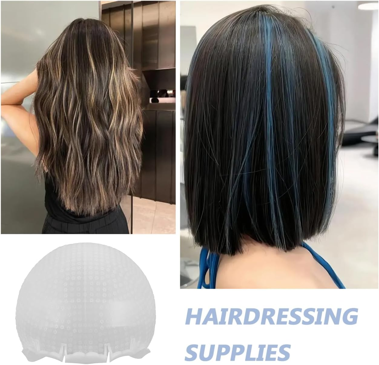 Anneome Reusable Silicone Highlight Cap with Holes for Effortless Hair Dyeing Stylish Hair Dye Hat for Highlights and Care Treatments for Hairdressers and Home image number 6