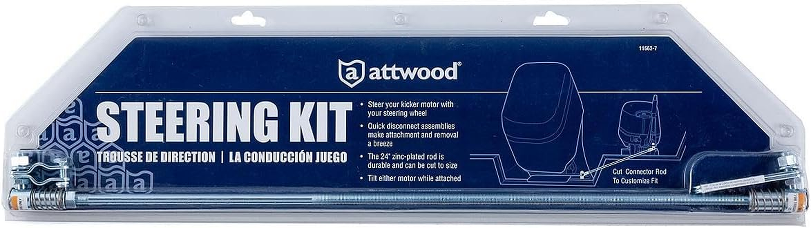 Attwood Outboard Kicker Motor Steering Kit 11663-7 image number 5