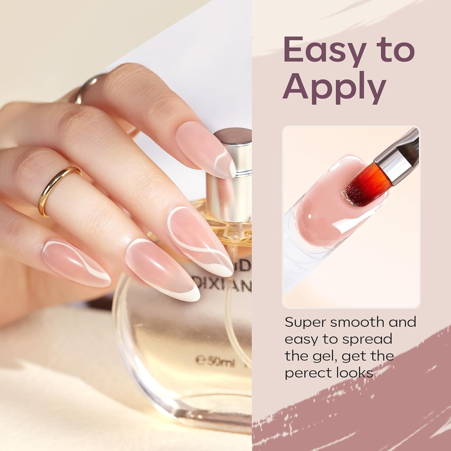 Modelones Poly Nail Gel Set - 12 Colors 15G Nude Pink Brown Tone All Seasons Poly Nail Extension Gel Kit Trendy Art Design Professional Salon at Home for Girl image number 4