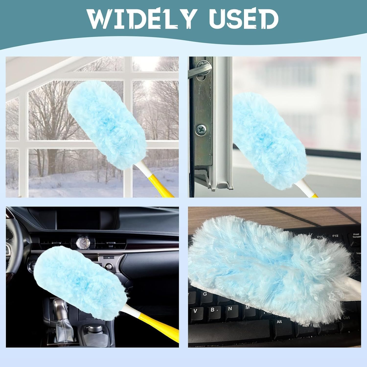 Replacement Duster Handle Extended Handle, 3Pcs Extender Duster Mop Handles,Extendable Duster Mop Handles,Plastic Extender Duster Mop Handle,Dust Handle Mop Extended Compatible with Duster Refill image number 5