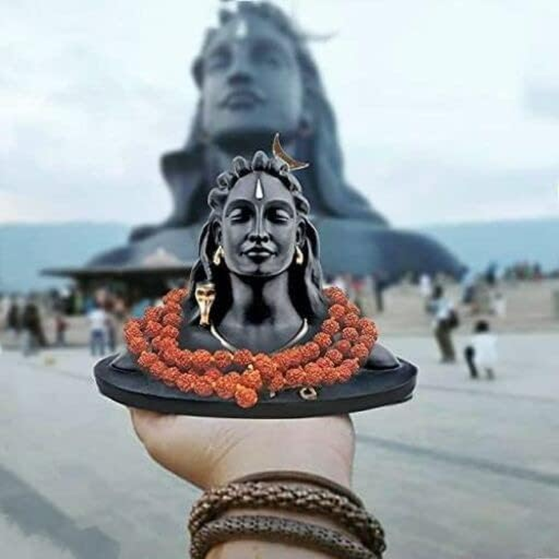 A&S Ventures Polyresin Tialk Adiyogi Shiva Statue || Miniature Adiyogi Shiva Mahadev Idol with Rudraksha Mala Ideal for Car Dashboard, Home Decor, Pooja, Gifting, Good Luck & Peace image number 2