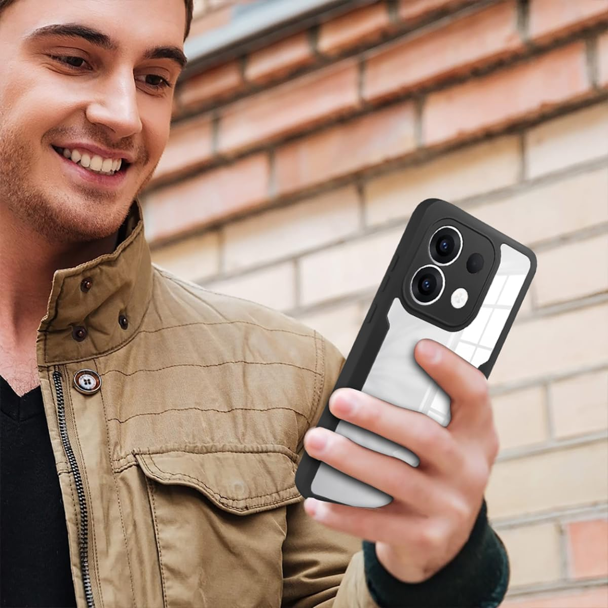 COMAKU Oppo Reno 13 5G Case Built-In Screen Protector 360 Degree All-Round Protection Mobile Phone Case, Military Shockproof TPU Bumper Protective Case Robust Transparent Scratch-Resistant Case