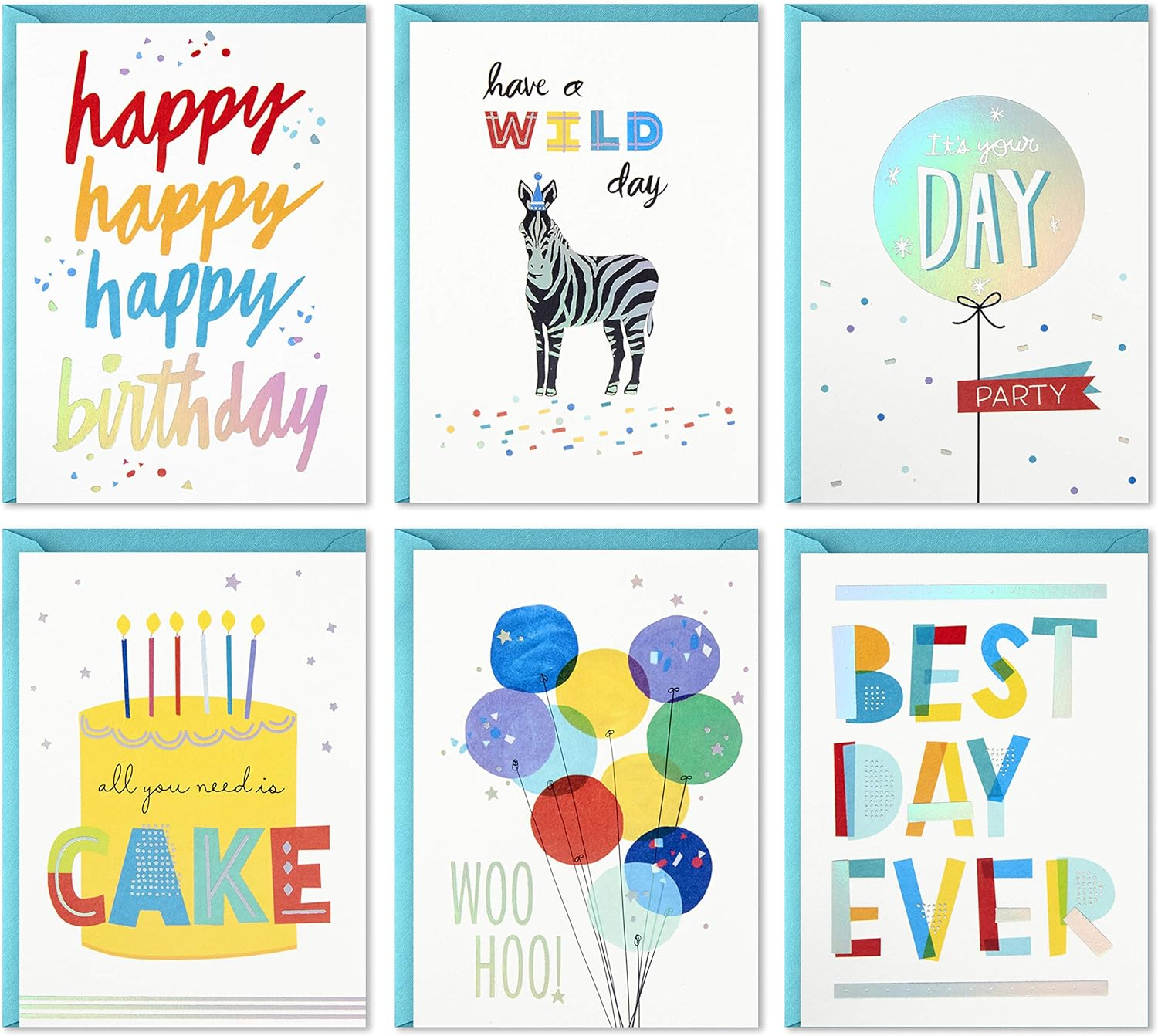 Hallmark Birthday Cards Assortment, Nature (12 Cards with Envelopes)
