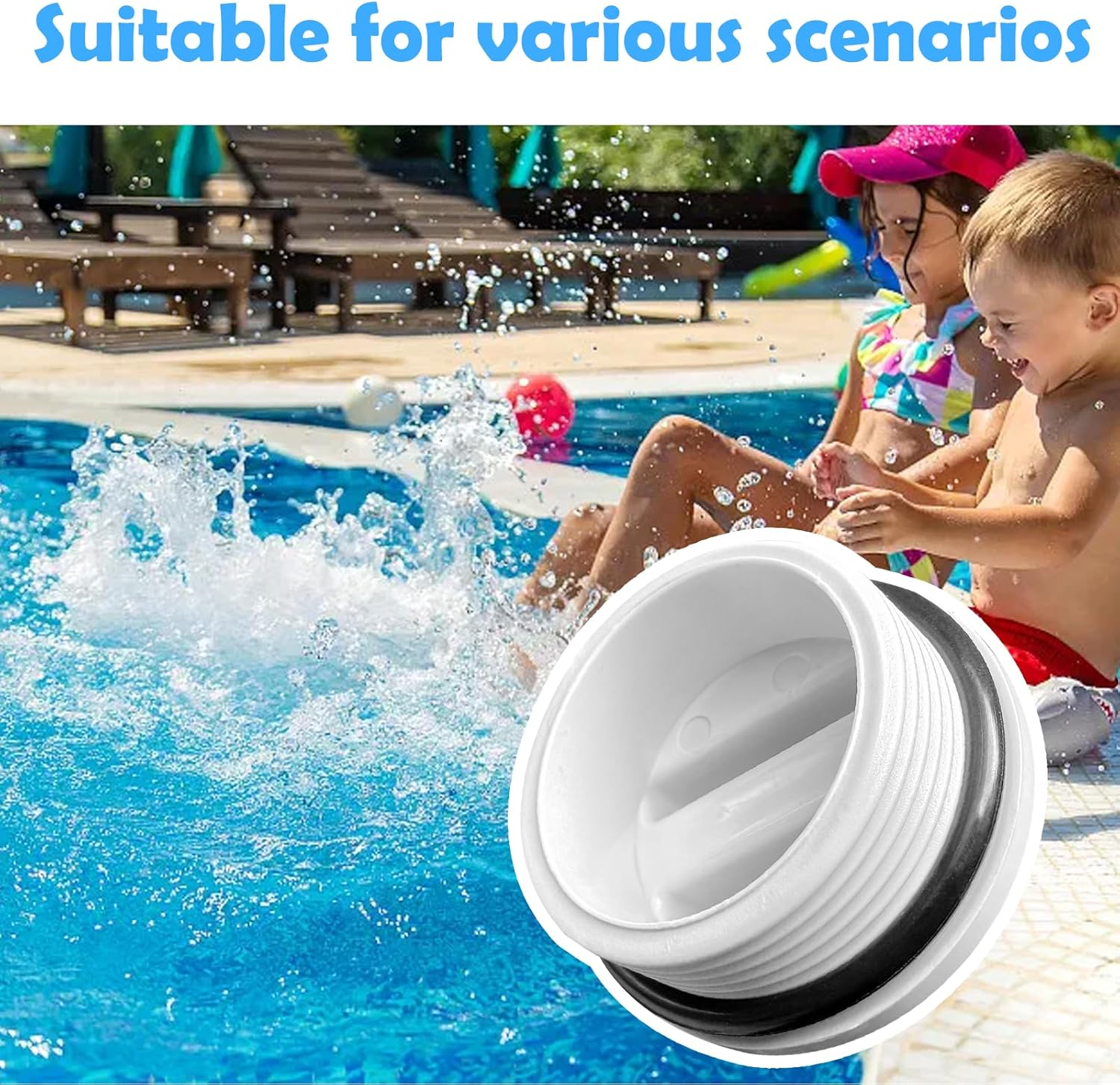 Pool Pipe Plug Set, 1.5 Inch Pool Spa Return Pipe, Wintering Plug, Filter Drain Plug with O-Ring, Winter Cap for Inlet Nozzle, Sealing Plug, 4 Pieces image number 2