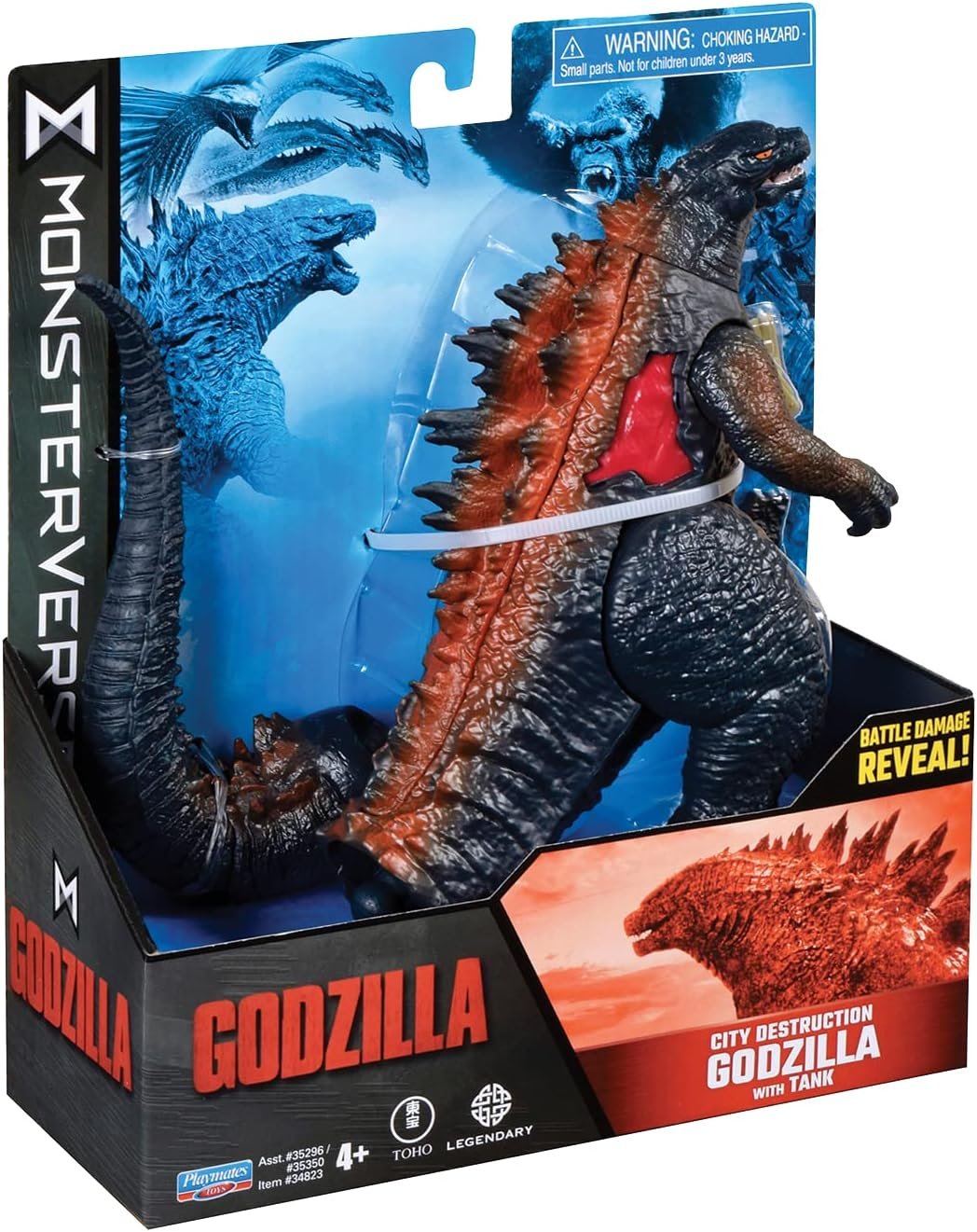 Monsterverse MN100000 6" City of Destruction Godzilla (2014) with Tank, Multi Colour image number 1