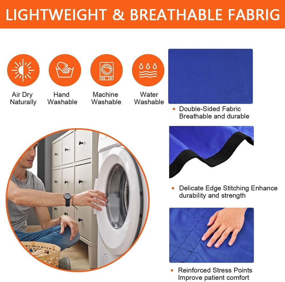 Positioning Bed Pads for Elderly, 48X40 Inch Slide Sheets for Moving Patients with Reinforced Handles, Reusable & Washable Patient Turning Device image number 2