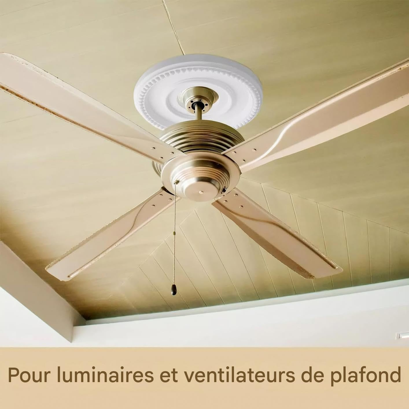 Qfdiwr Ceiling Hole Cover, Ceiling Fan Cover, round Panel PU Inner Diameter 10 Cm Outdoor 31.5 Cm for Basements, Technical Facilities, Schools image number 5