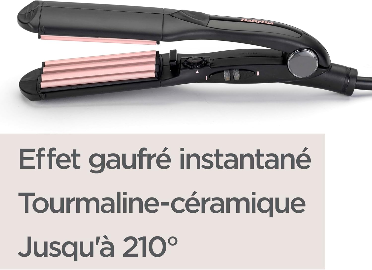 Babyliss the Crimper 2165CE Crepe Iron with 10 Temperature Levels up to 210 &deg;C and Automatic Shut-Off in Pink Black image number 3