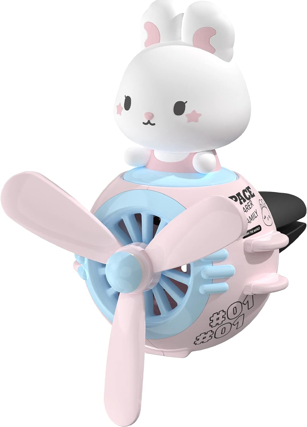 Car Air Fresheners Pilot Rabbit Cute Car Diffuser Rotating Propeller Cartoon Automotive Air Outlet Fan Creative Car Perfume Decoration Automotive Air Fresheners for Cars (Pilot Rabbit)