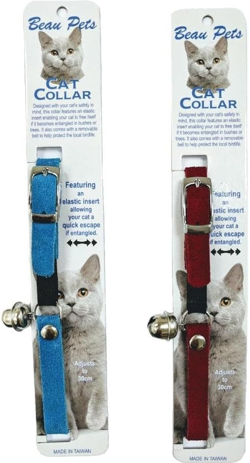 Beau Pets - Cat Collar - Suede - 30Cm - Blue