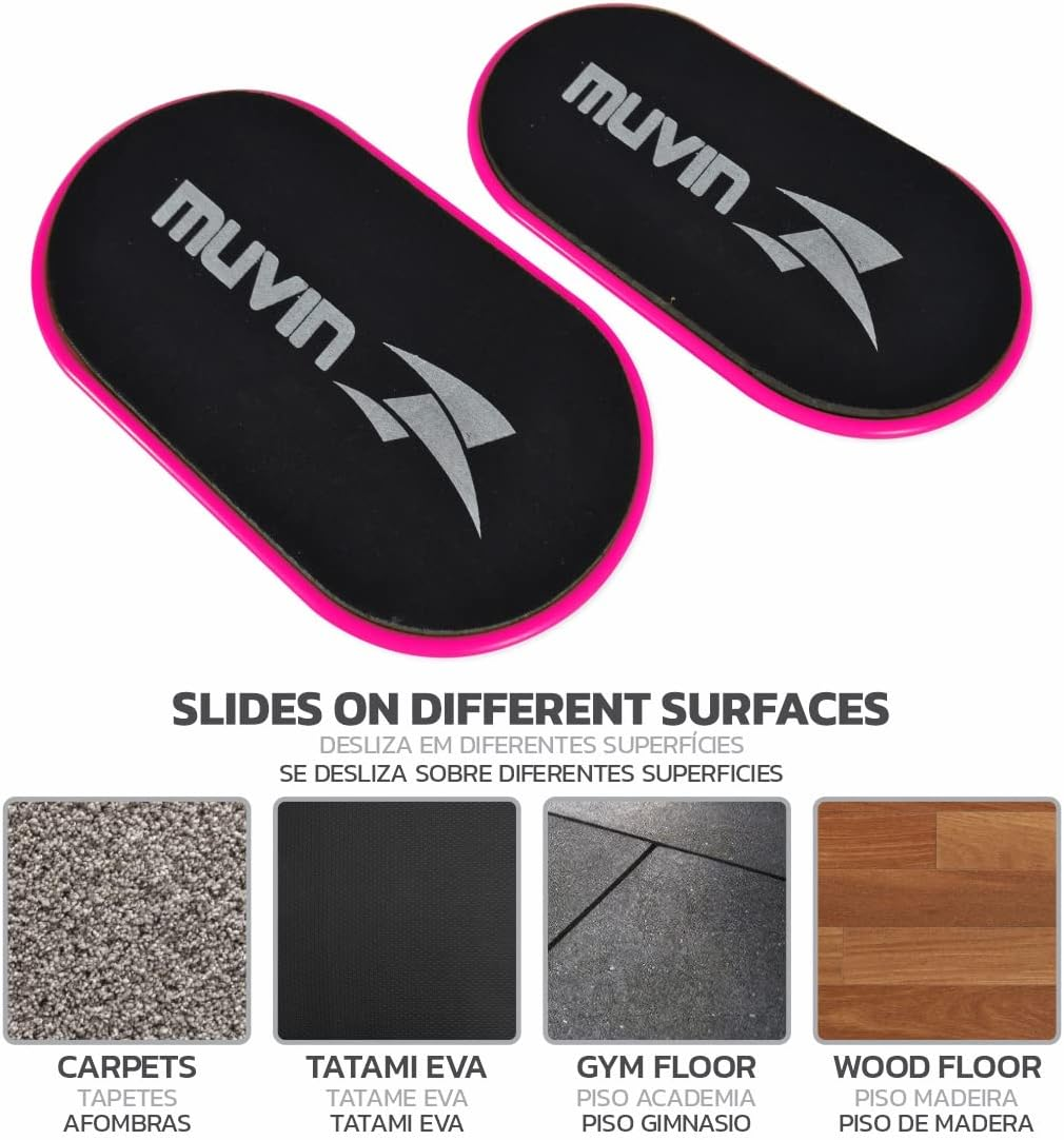 Muvin Core Sliders for Working Out - Pack of 2 Premium Workout Sliders - Fitness Sliders for Full Body Workout, Abdominal Exercise Equipment - Exercise Sliders for All Kinds of Surfaces image number 1