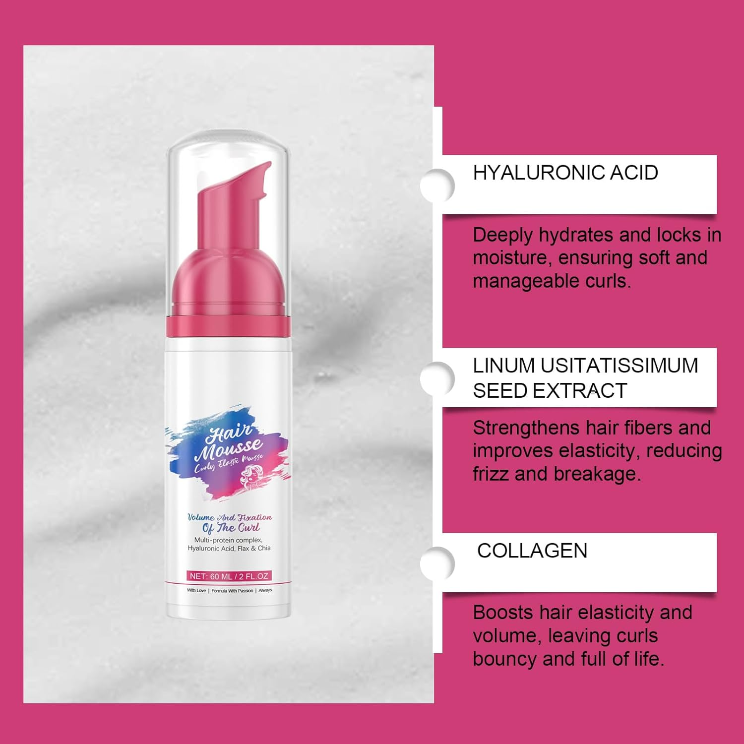 Pack of 2 Curly Curling Cream, Nourishing Gel Cream, Light Styling Balm for Curly Hair, Moisturising, Fluffy Elasticity, Strengthens Hair, Prevents Frizz, for Perfected Curls image number 2