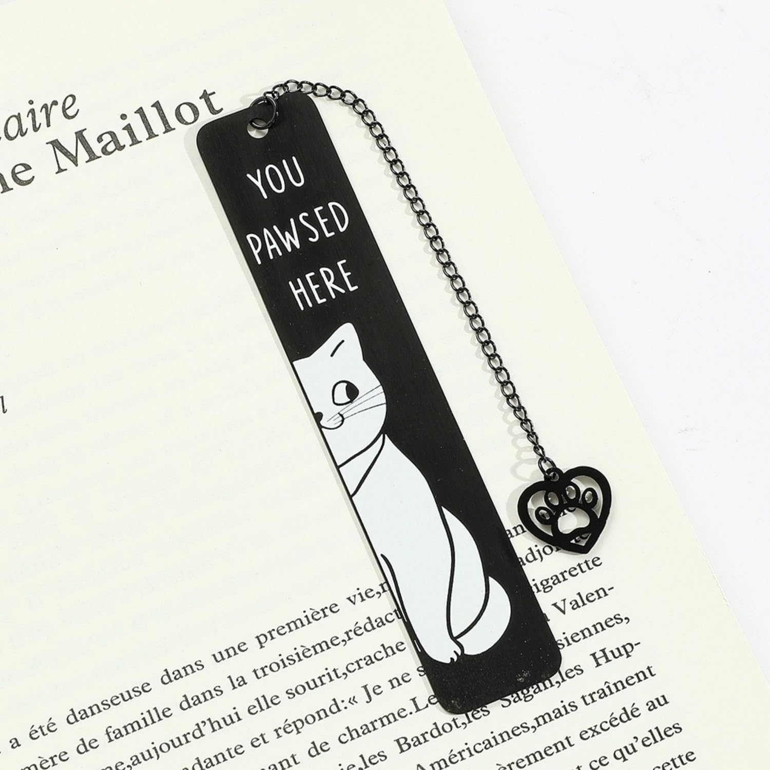 2 PCS Cute Cat Bookmark Stainless Steel Kitten Book Mark Funny Bookmarks for Women Men Teens Boys Girls image number 4