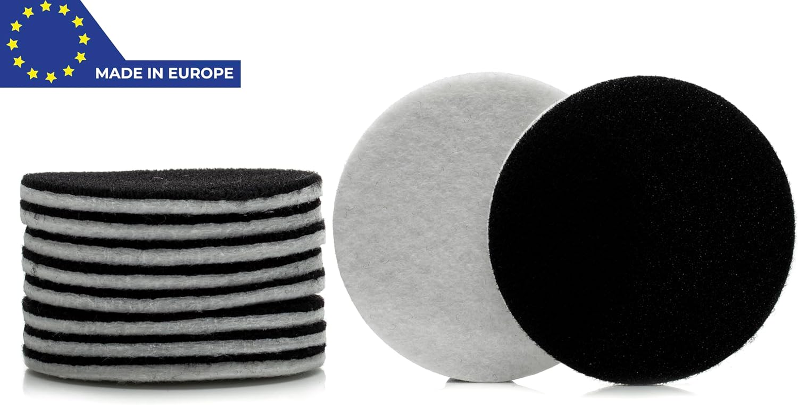 GLASS POLISH 75Mm PRO Felt Polishing Pads for Cerium Oxide Glass Polishing, Scratch Removal and Professional High Gloss Finish on Glass, Plastic, Metal and Marble - (10 Pads) image number 1