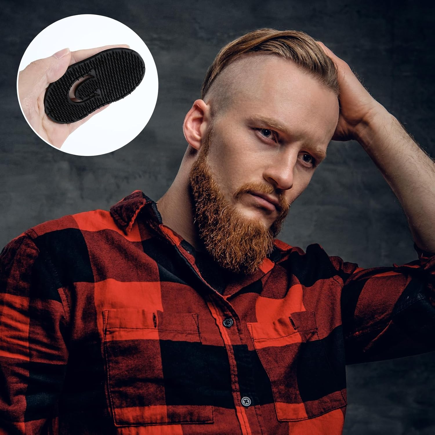 Thinp 6 Packs Palm Combs for Men,Portable Pocket Brush Soft Pocket Combs for Men Plastic Finger Brush for Hair Shampoo Pocket Comb Massage Pocket Combs for Men Women Home Travel Use (Black) image number 1