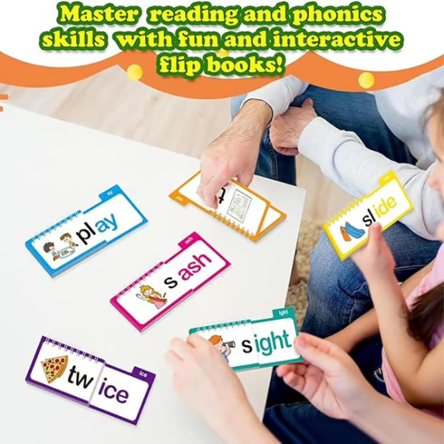 30 Read and Rhyme Flip Books,Word Family Flip Books,Abc Vocabulary Flash Cards,Sight Words Flash Cards,Educational Reading Games image number 2
