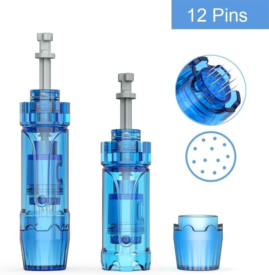 Wesileyern 20Pcs 12PIN Replacement Cartridges Needles, Dermapen Microneedling Needles, Professional Dermapen M8S/A9/ A11 Wireless Derma Roller Pen Needles, for Dermapen M8S/A9/ A11 image number 2