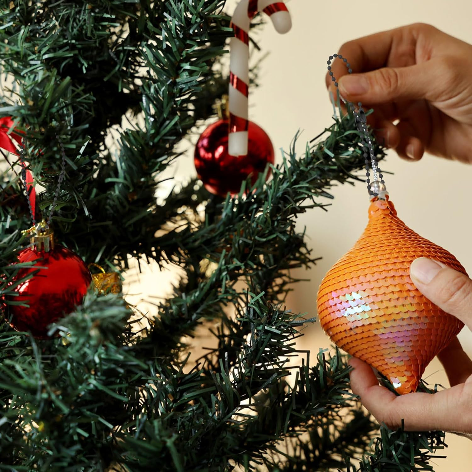 Sekonow 300Pcs Ball Bead Chain, 4" Long 2.4Mm Diameter Ball Chain Key Chain with Connectors, Metal Beaded Chain Keychain Rings for Key Chains Making Crafts Dog Tag Chain, Black image number 3