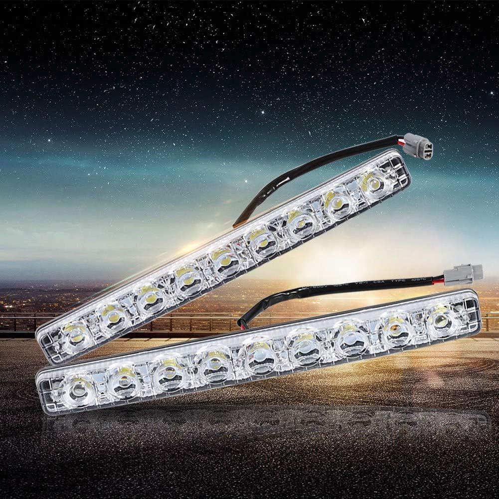 LED Car Daytime Running Light 2Pcs Long Strip Fog Day Driving Lamp High Brightness Waterproof Suitable for All Vehicles image number 2