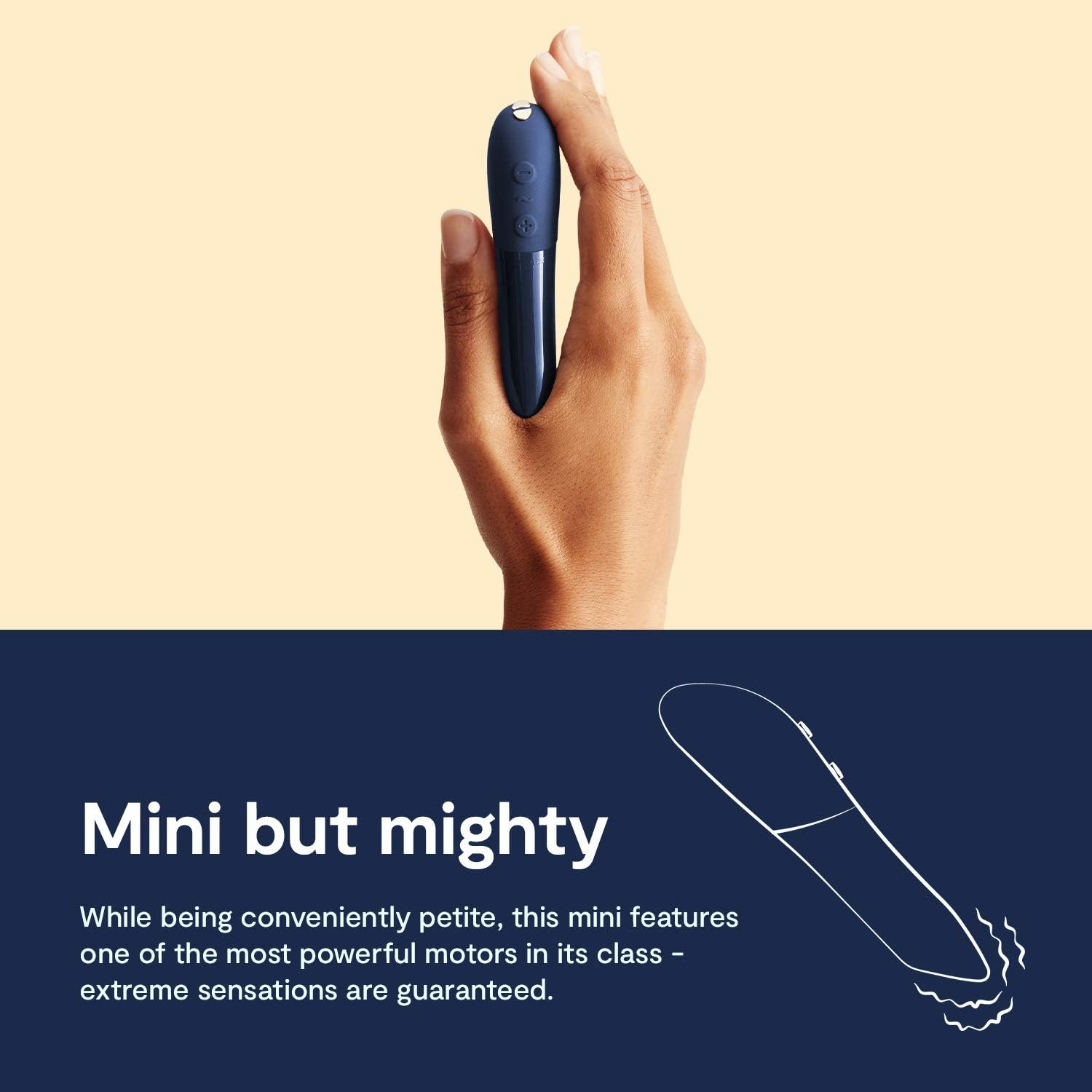 We-Vibe Tango X Bullet Vibrator for Women - Vibrating Sex Toy for Her - Mini Clitoral Stimulator Massager with 8 Intensity Levels - 7 Vibration Modes - Waterproof - Rechargeable - Midnight Blue - Midnight Blue image number 2
