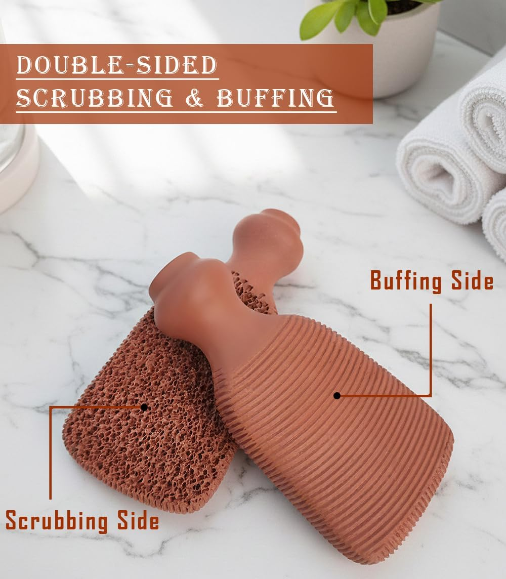 BEAUTICONE 100% Natural Terracotta Pumice Stone for Feet - Durable Callus Remover for Cracked Heels & Dead Skin - Dual Sided Foot Scrubber Pedicure Tool for Foot Care, Foot Exfoliator 5+ Years