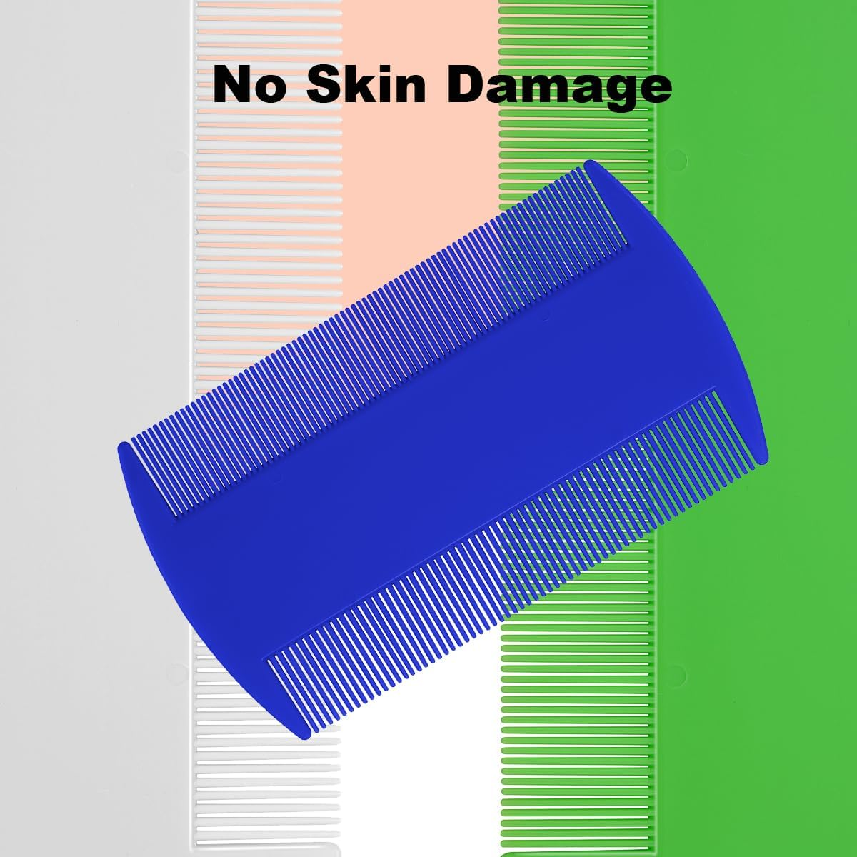 6 Pcs Head Hair Comb, Flea Comb, Double Sided Fine Tooth Comb, Lice Comb for Dandruff Removal, for Adults and Children(6 Colors) image number 2