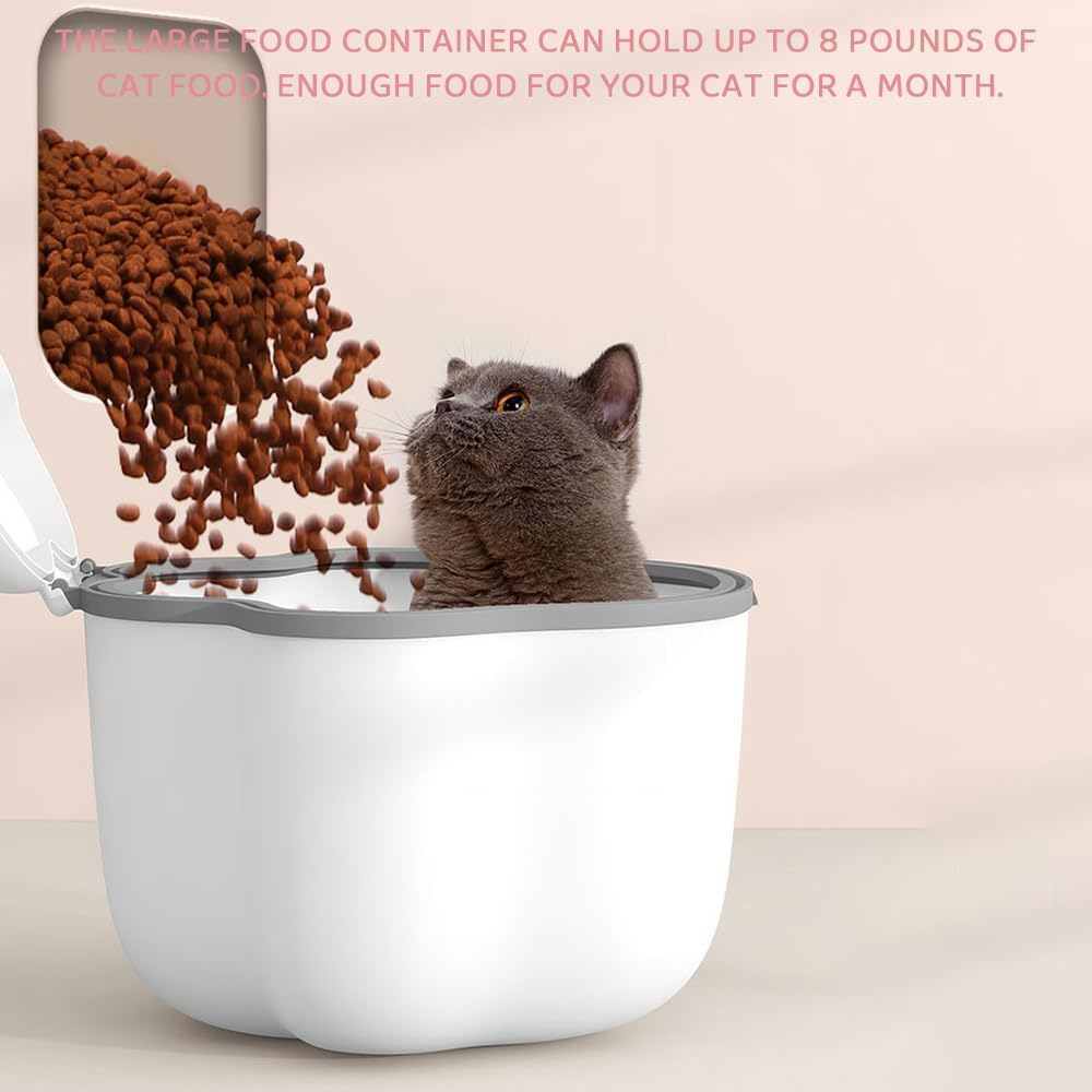 Pet Food Storage Container &ndash; Large Capacity Airtight Paw-Shaped Bin for Dog & Cat Food, Moisture-Proof, Dustproof, Insect-Resistant with Scoop, 31&times;36&times;20.5Cm, Pink image number 2