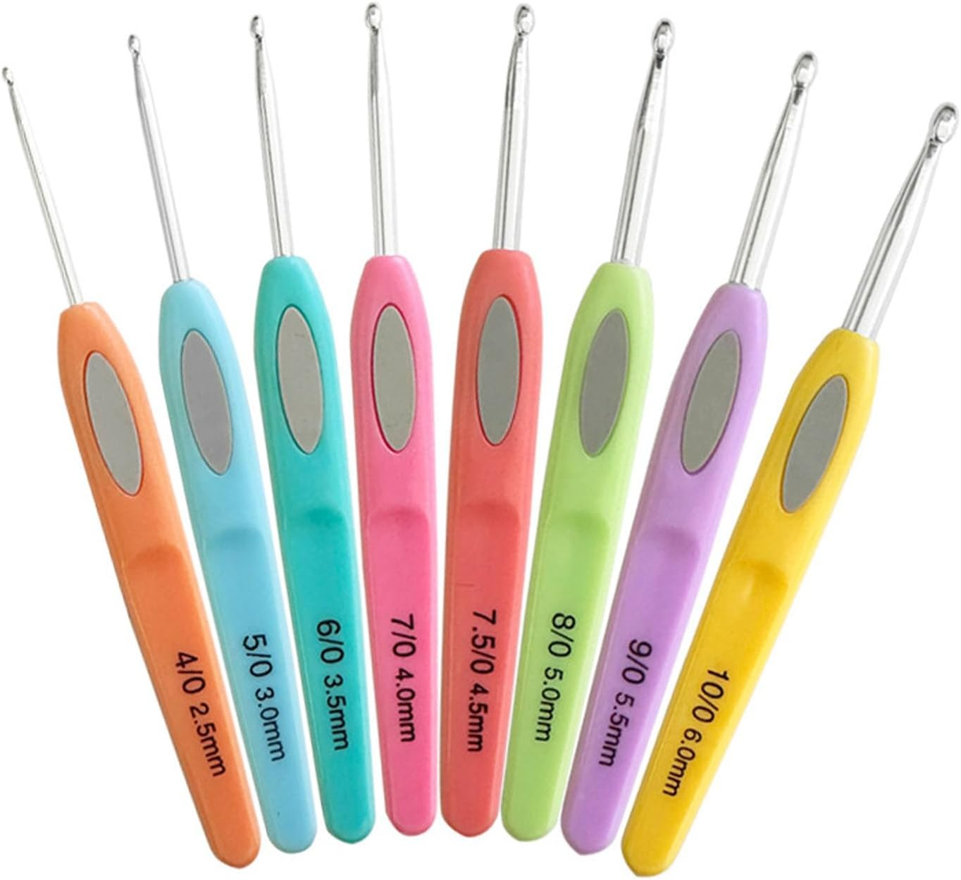 ZXUY Crochet Hooks Ergonomic Soft Touch Handles Aluminum Crochet Hook Set for Crocheting Lace/Doilies/Socks/Shawl/Gloves/Scarf/Sweaters/Bags (Colorful 8Pcs) - Colorful 12Pcs image number 5