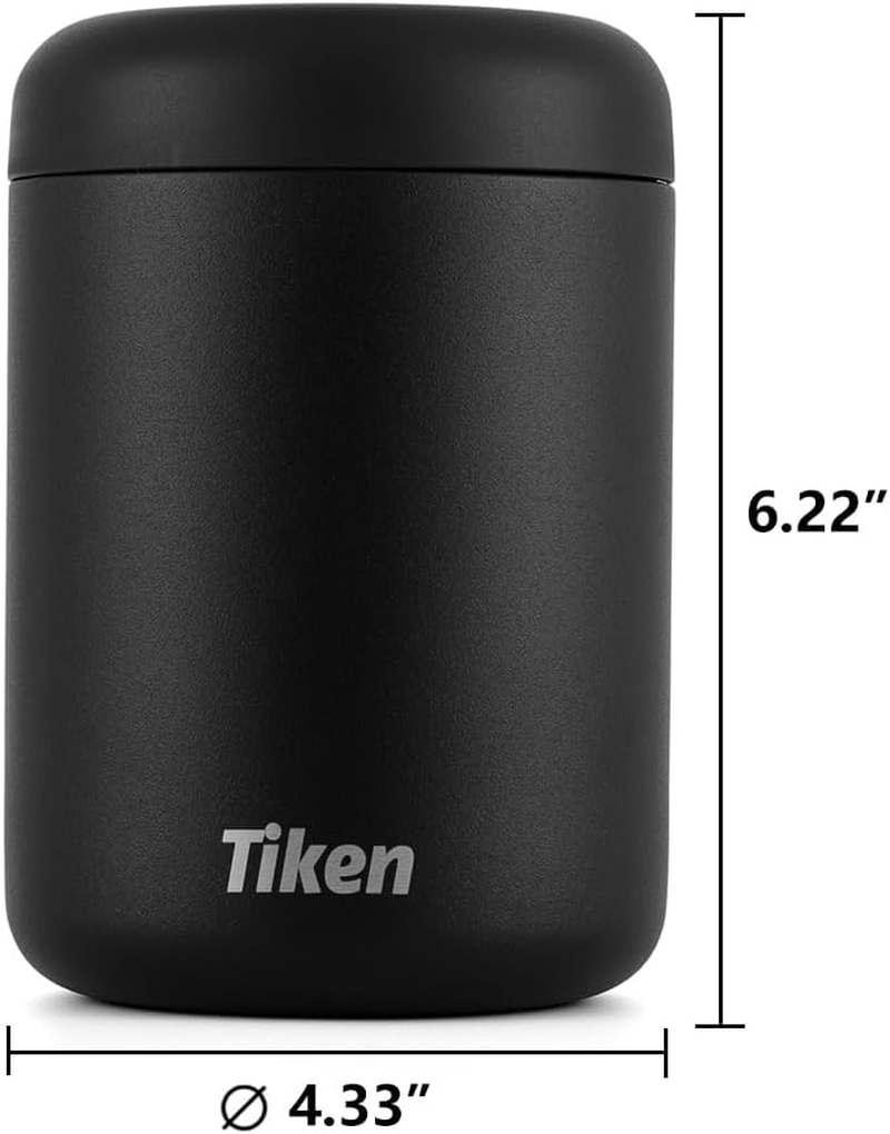 Tiken Airtight Coffee Canister Compact Size for Outdoors - Double Wall Stainless Steel, UV Blocking, Switchable to Food Storage Container 830Ml Black image number 5