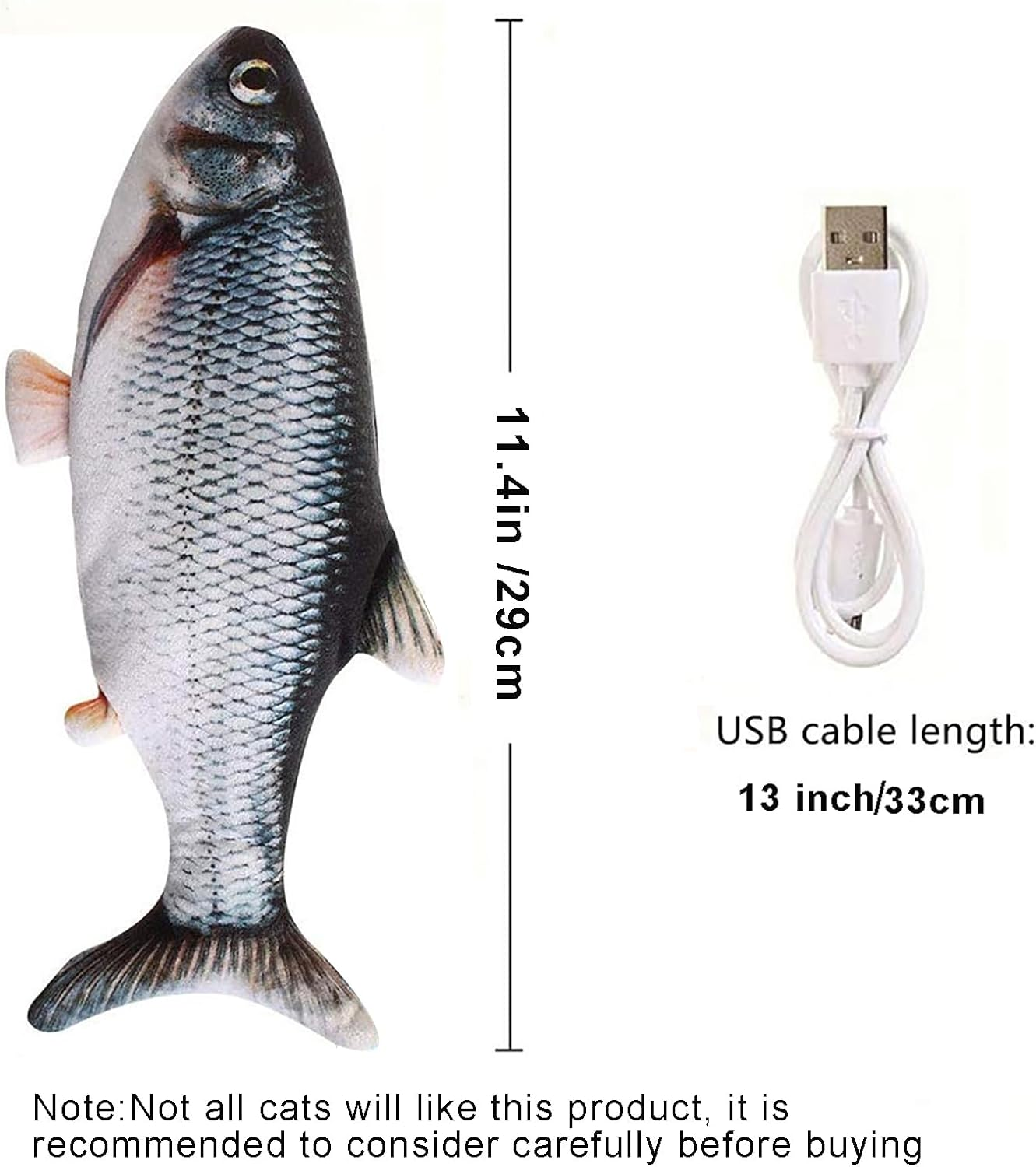 Upgraded Cat Toys Flopping Fish, Flopping Fish Dog Exercise Toy, Interactive Cat Toy for Small Dog image number 4