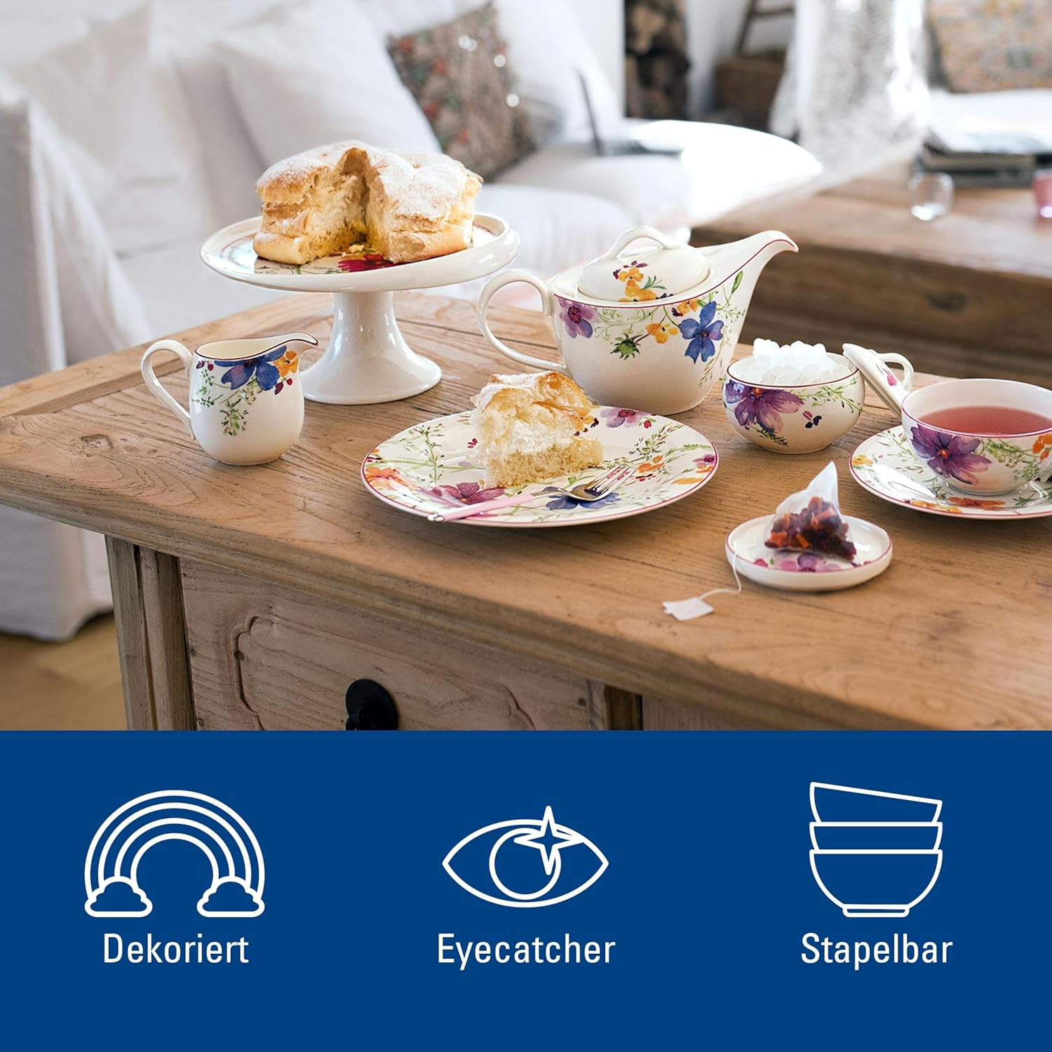 Villeroy & Boch Mariefleur Basic Salad Plate, 8.25 In, White/Multicolored image number 6