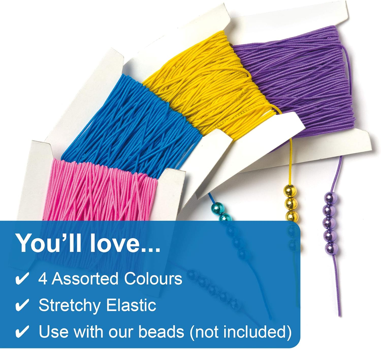 Baker Ross Coloured Elastic (Pack of 4) for Kids Arts and Crafts image number 6
