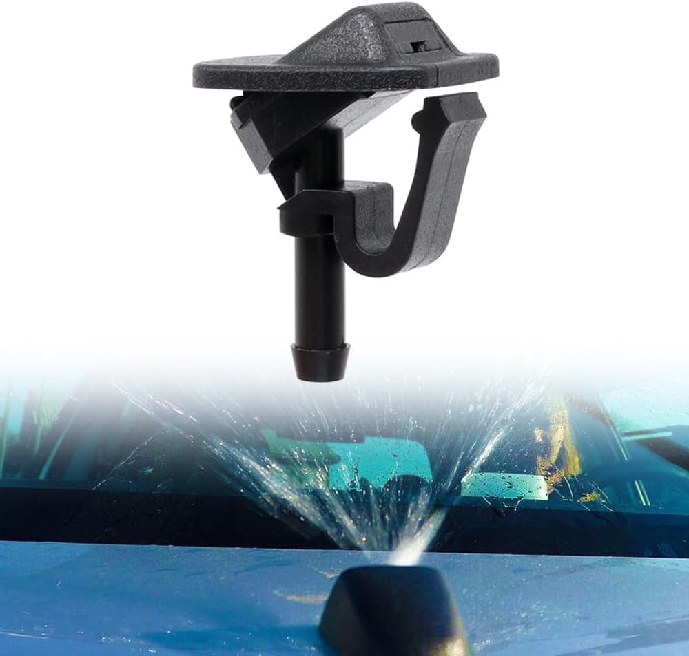1PC Windshield Sprinkler Wiper Nozzle Replacement Part - Compatible with 2002-2012 Jeep Wrangler 2002-2006 Jeep TJ - Replace 55156728Ab(Black) image number 5