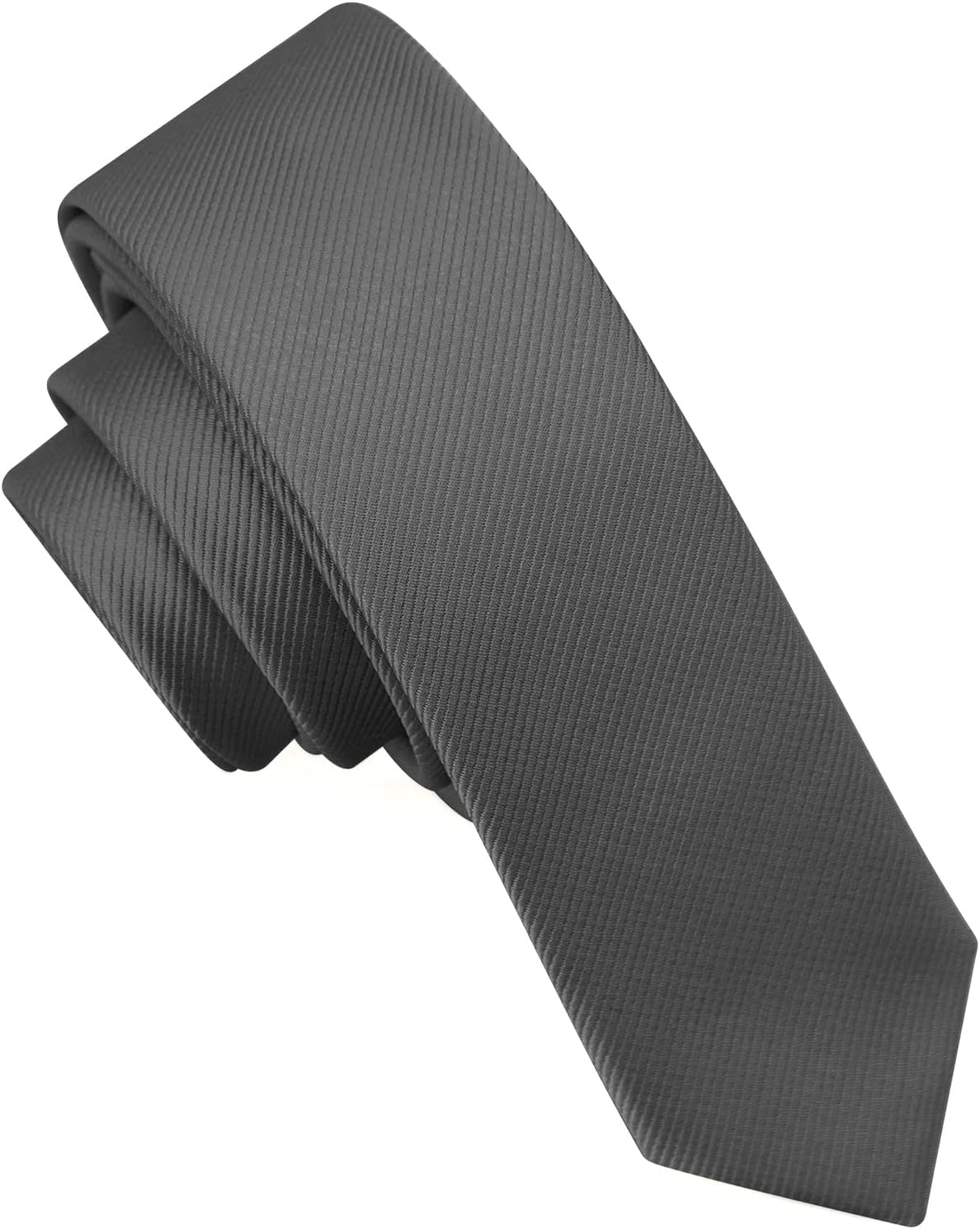 AIMENGWU Men'S Skinny Ties Solid Color Formal Neckties 1.58" (4CM) Slim Striped Thin Black Ties for Men