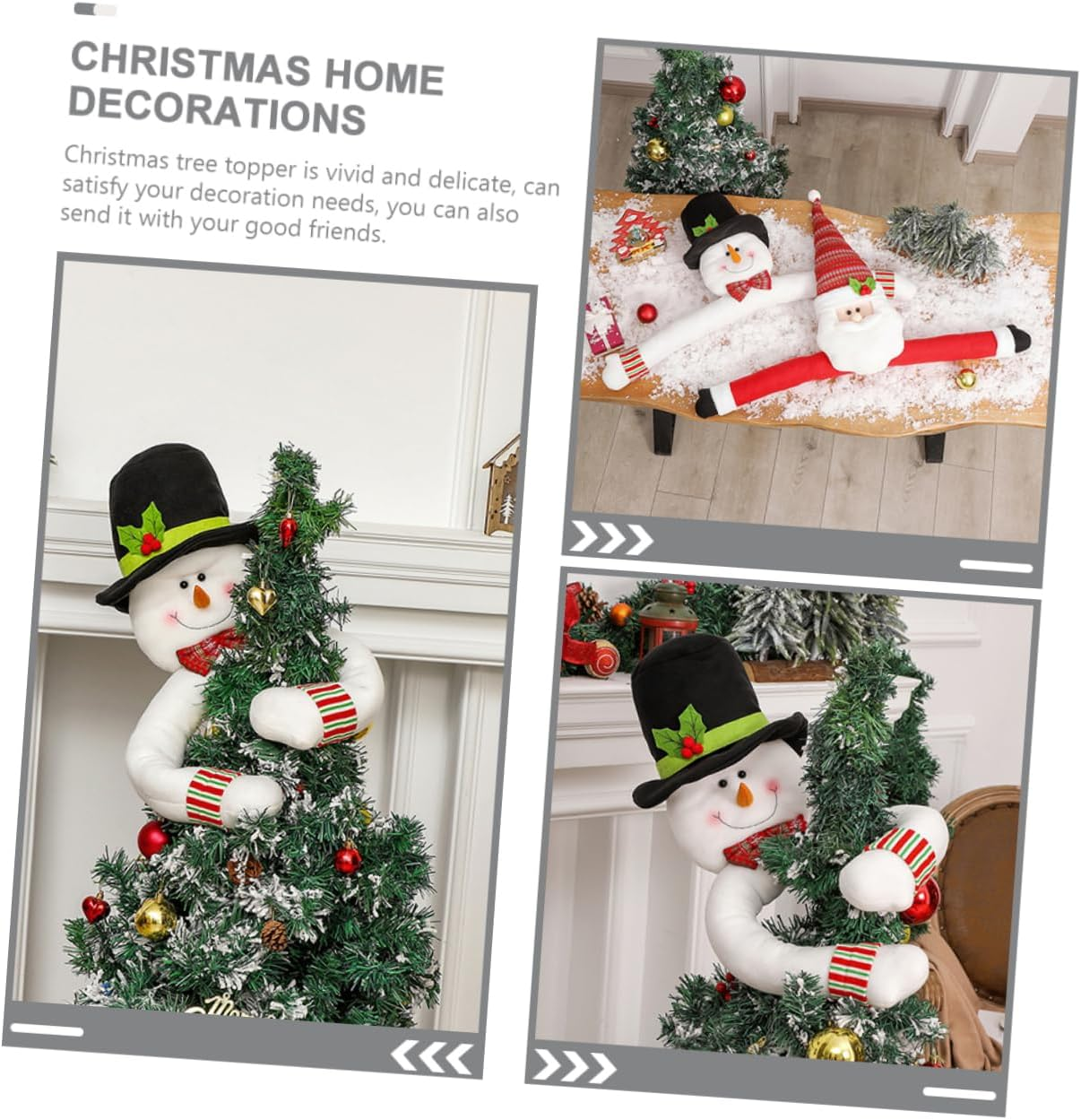 Christmas Tree Topper Snowman Hugging Decoration for Festive Home Atmosphere Unique Xmas Ornament for Holiday Parties Christmas Decor Accessory