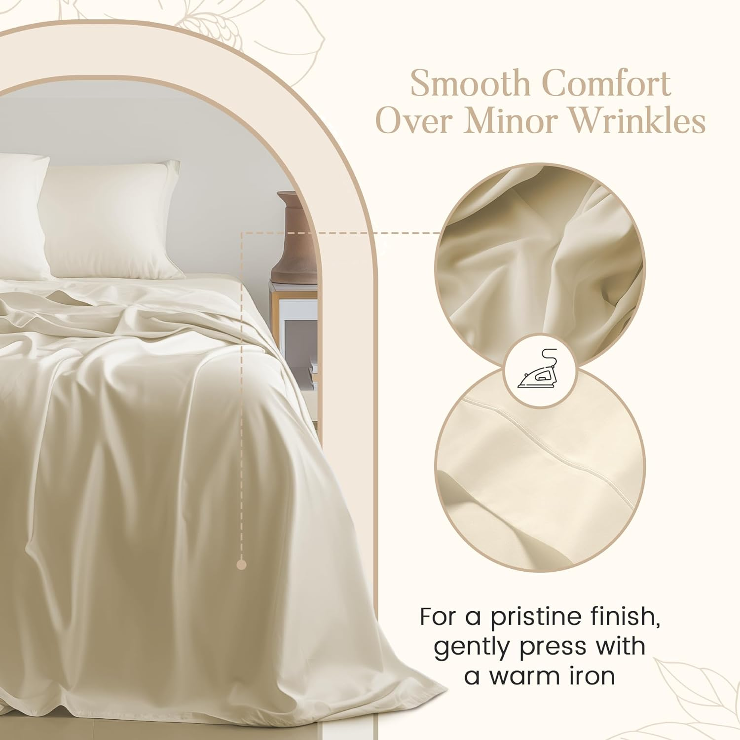 CHATEAU HOME COLLECTION Queen Sheet Set, Ultra Luxury Tencel, 4 Piece, White, Solid, Queen Size, Breathable, Cooling, Deep Pockets, Superior Softness image number 5